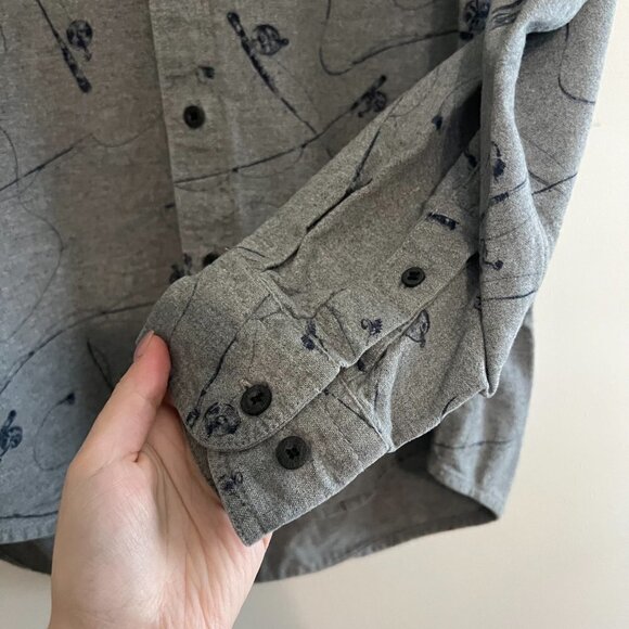 Vintage Woolrich Novelty Print Fishing Rod Soft Button Front Long Sleeve Shirt - Picture 3 of 12